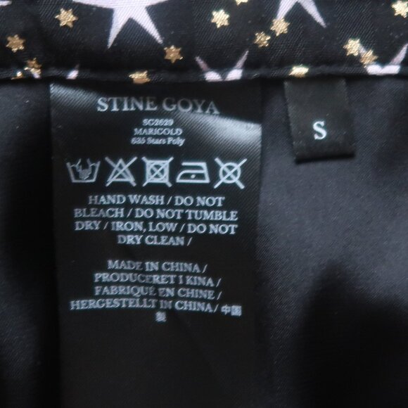 Stine Goya Star Print Midi Ruffle Skirt Black Gold Lavender Size S Party Festive - Picture 14 of 16